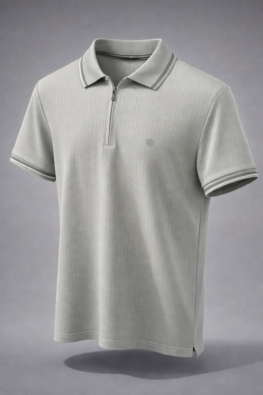 s4 polo yaka fermuarlı tişört yenı sezon gri