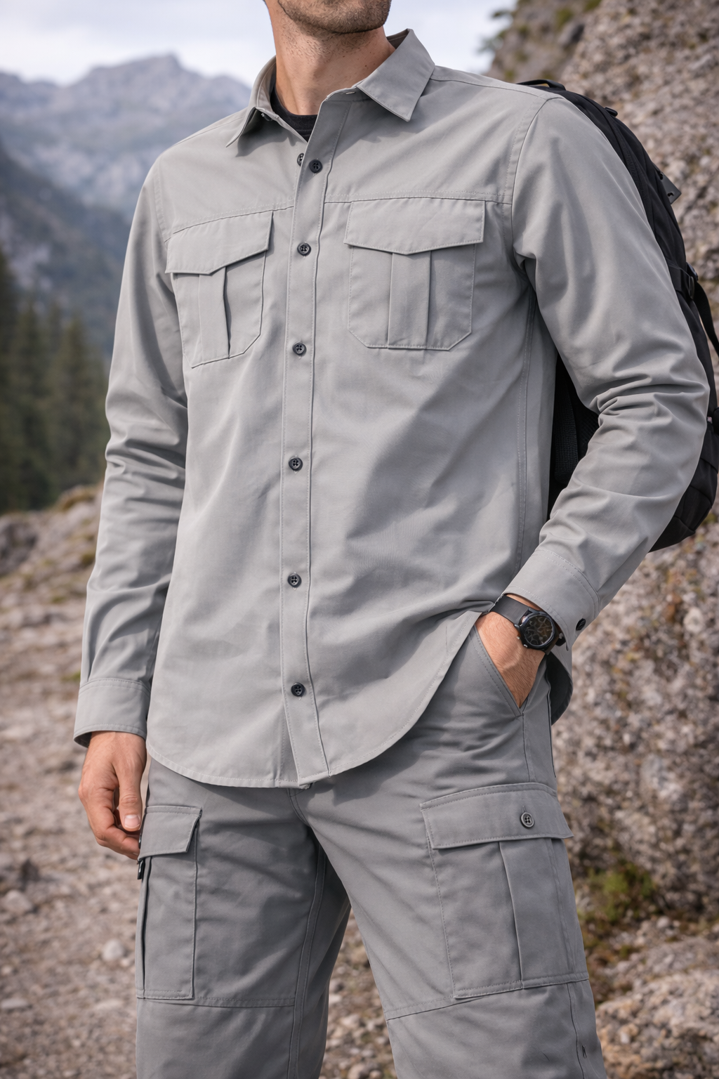 s4 outdoor hava alabilen fileli gömlek gri