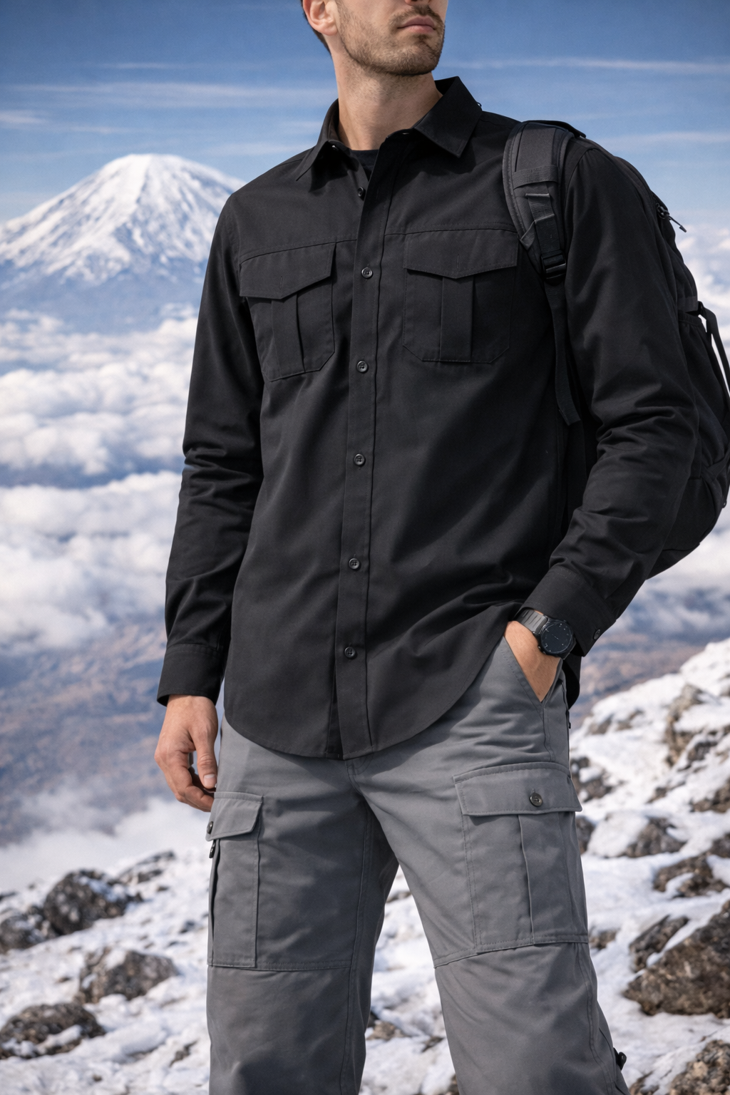 s4 outdoor hava alabilen fileli gömlek siyah