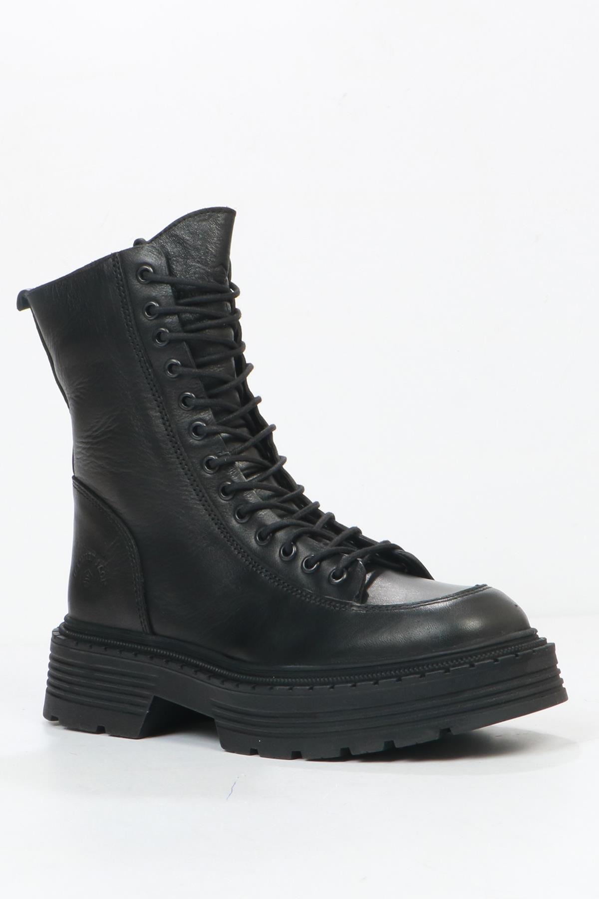 Hammer Jack 102-24665-Z Yellen Deri Uzun Postal Unisex Bot (Siyah)