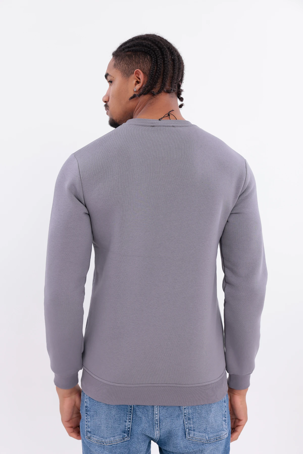 Sıfır4 Comfort Fit 3 İplik Şardonlu Sweatshirt GRİ