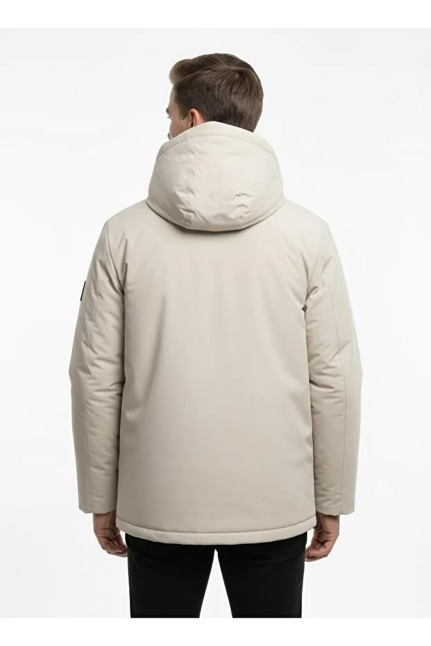 Dynamo Erkek Kapüşonlu Su İtici Rüzgar Geçirmez Kaz Tüyü Comfort Fit Mont Siyah