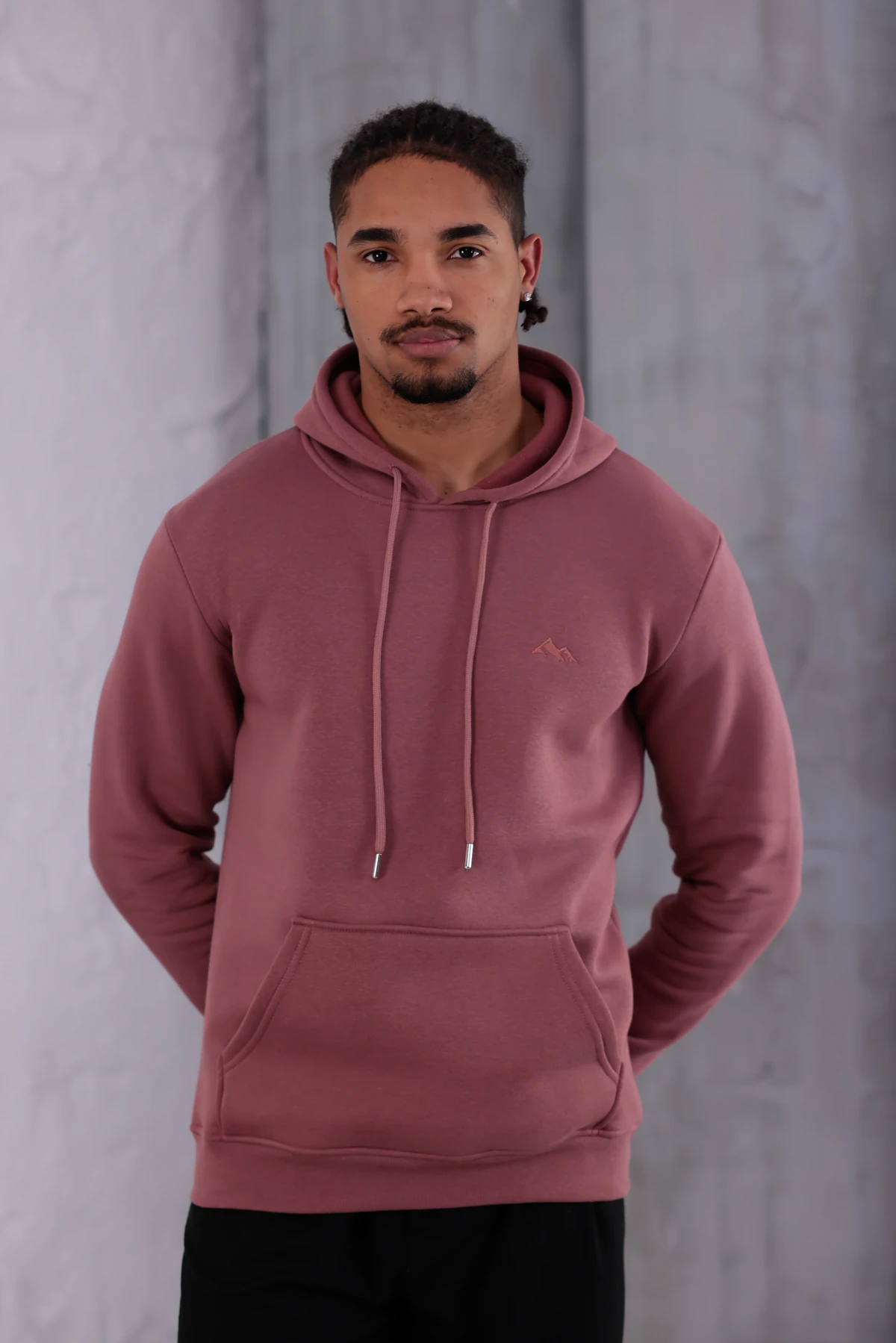 SIFIR4 3 İplik Şardonlu Kapüşonlu Sweatshirt Gül Kurusu gül kurusu