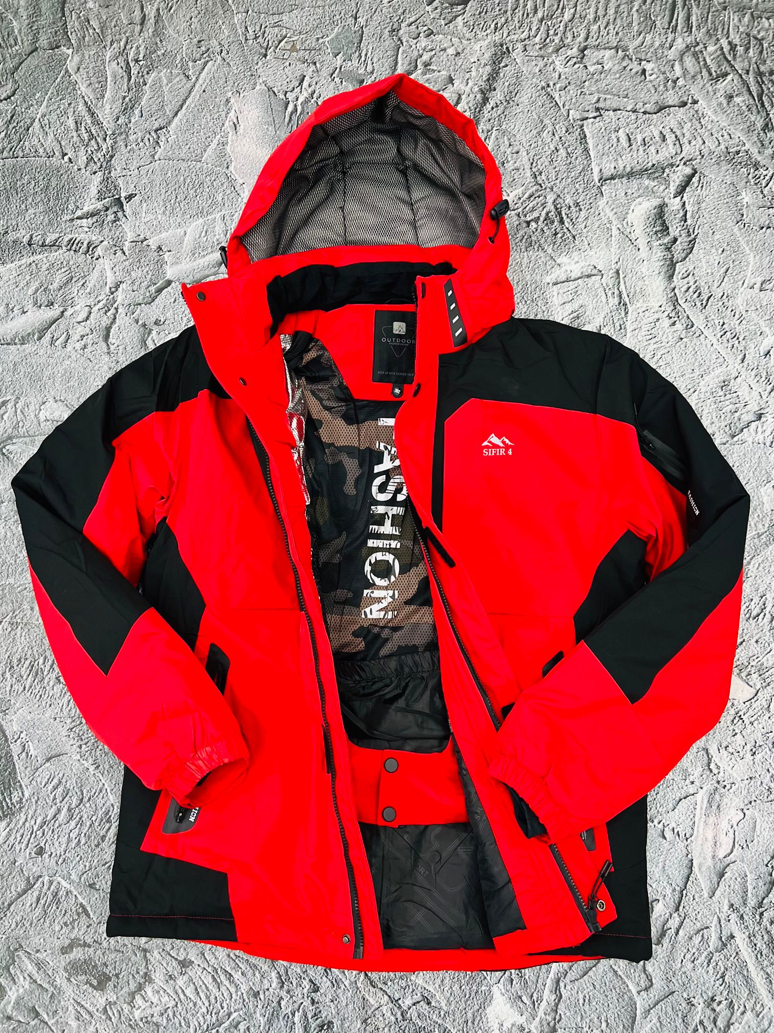 sıfır4 kar montu yagmur su ruzgar gecırmez -30 kadar dayanıklı kırmız