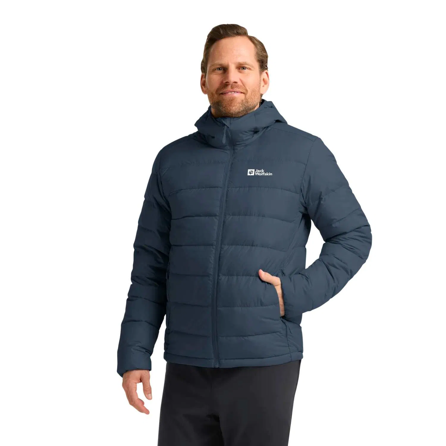 Jack Wolfskin Ather Down Hoody Rds Erkek Mavi Outdoor Ceket