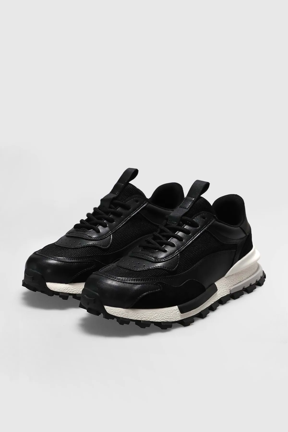 Lufian 111230265 Henry Sneaker Erkek Deri Ayakkabı Siyah Siyah