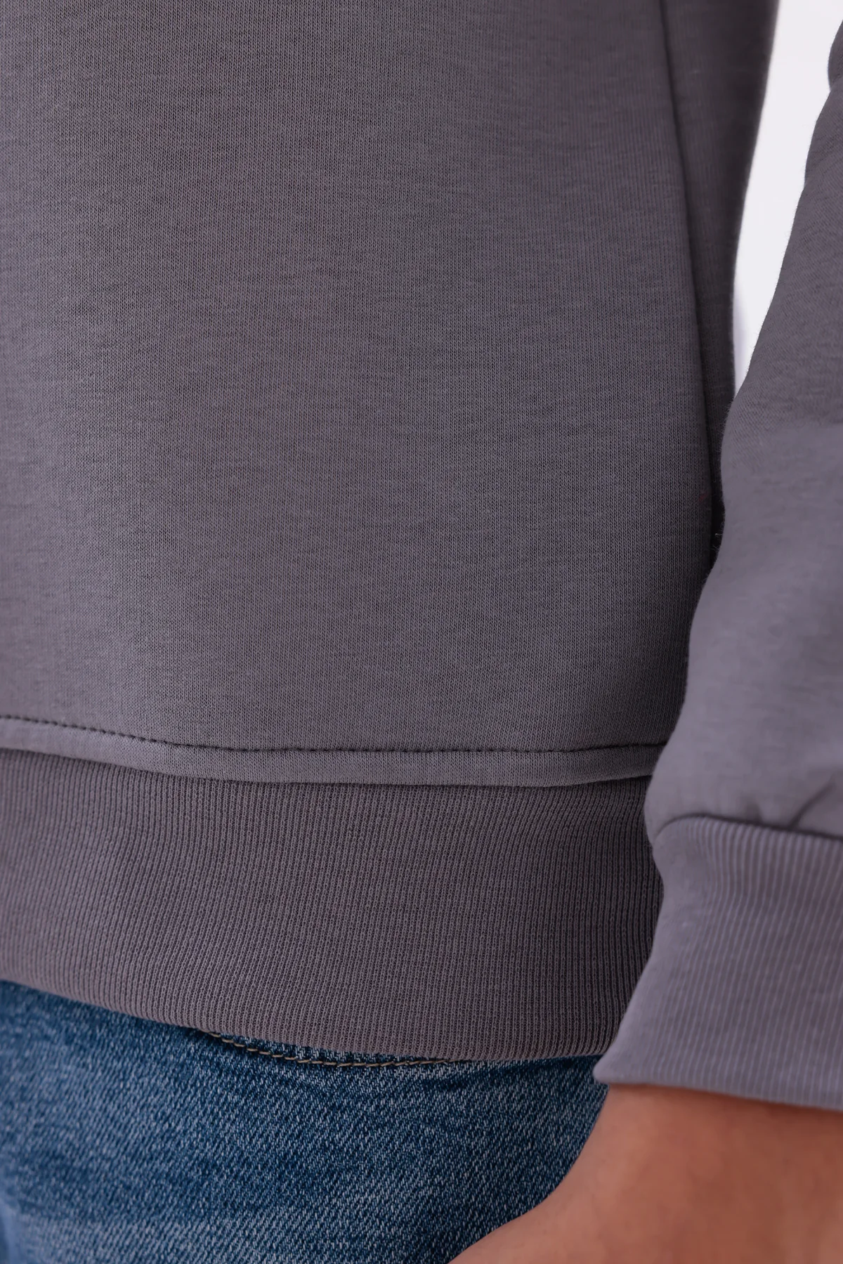 Sıfır4 Comfort Fit 3 İplik Şardonlu Sweatshirt GRİ