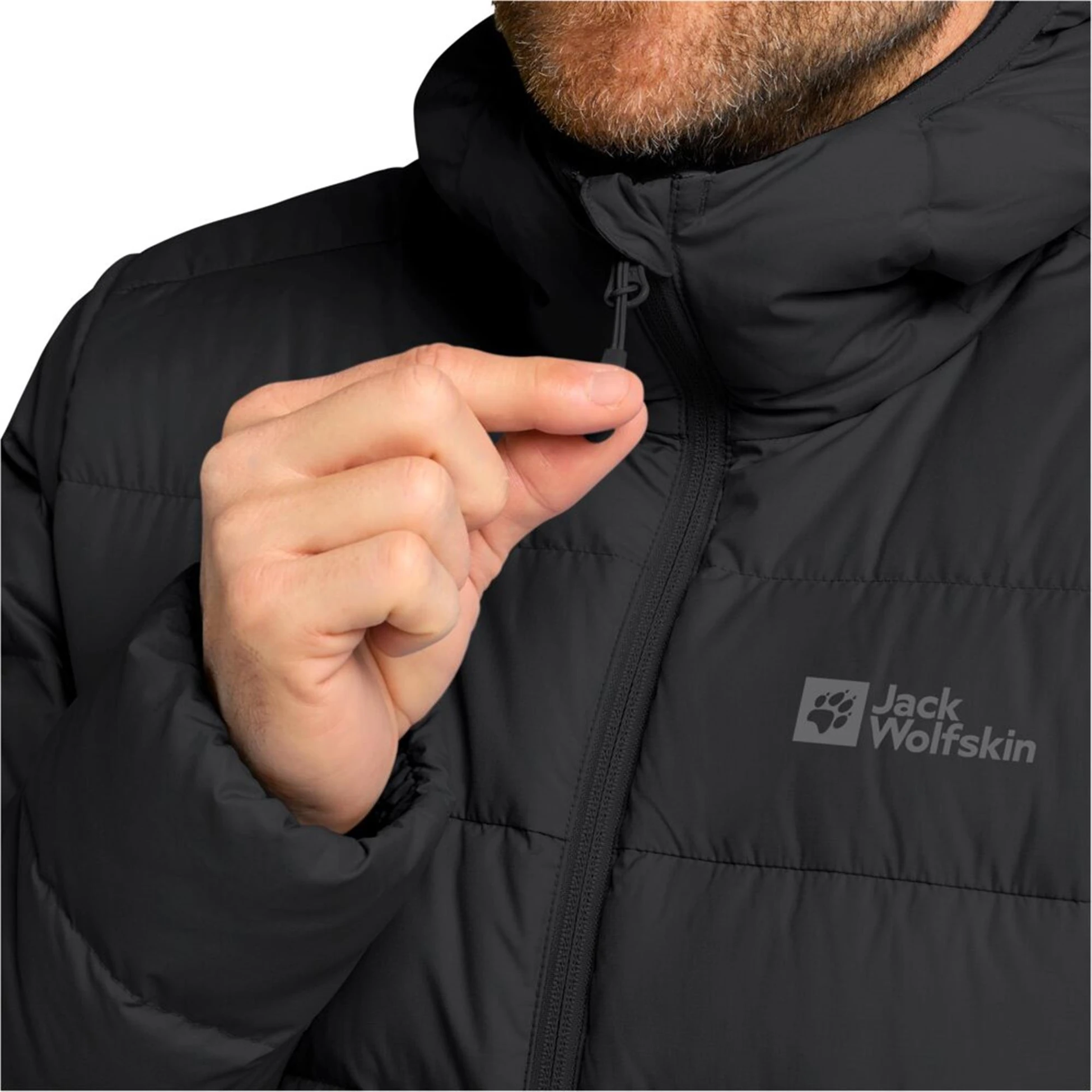 Jack Wolfskın 1207671-6000 Black Ather Down Hoody M Rds Erkek Outdoor Mont Siyah