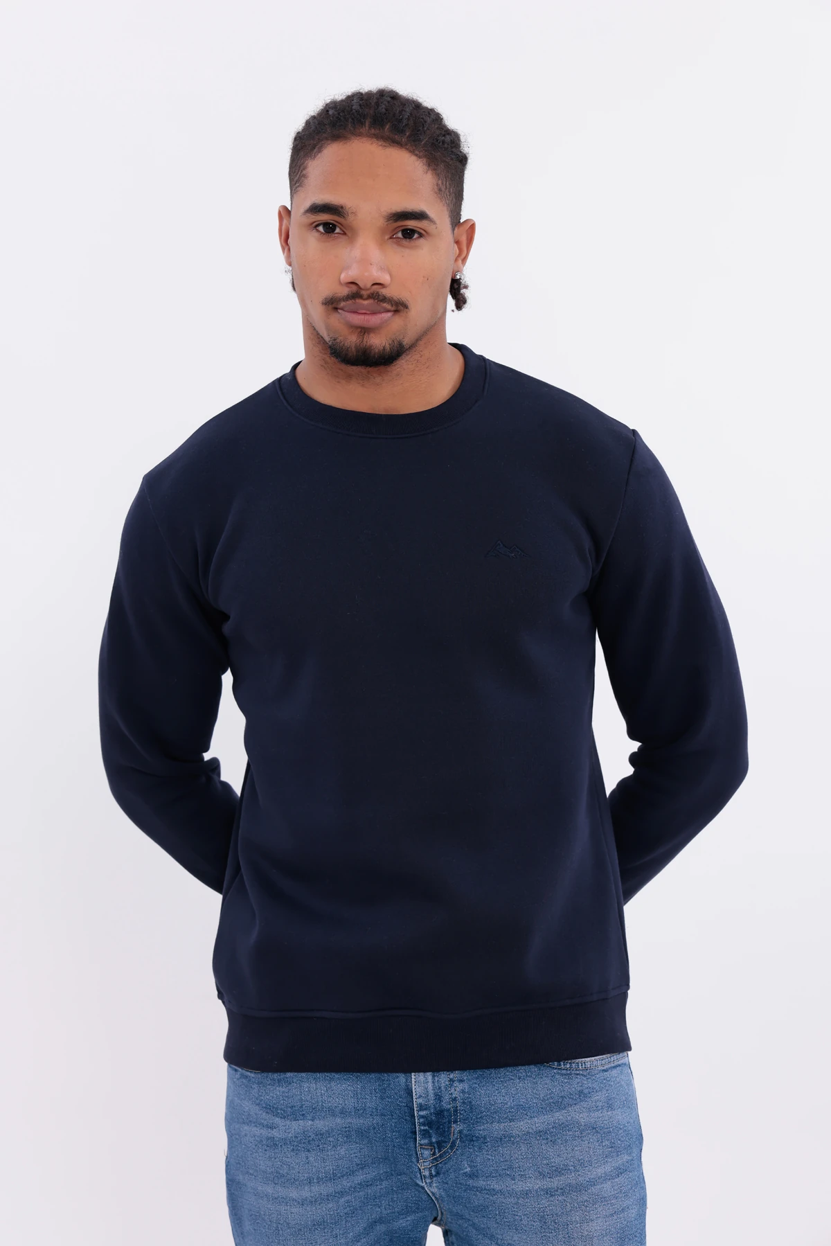 Sıfır4 Comfort Fit 3 İplik Şardonlu Sweatshirt   lacivert