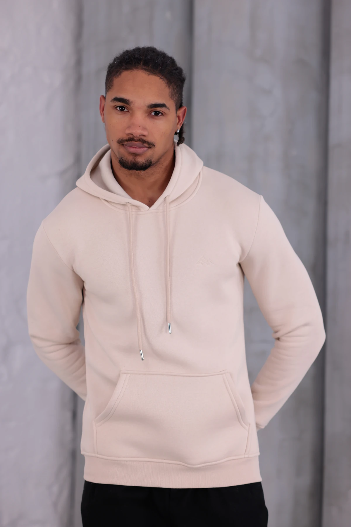 SIFIR4 3 İplik Şardonlu Kapüşonlu Sweatshirt Koyu Krem krem