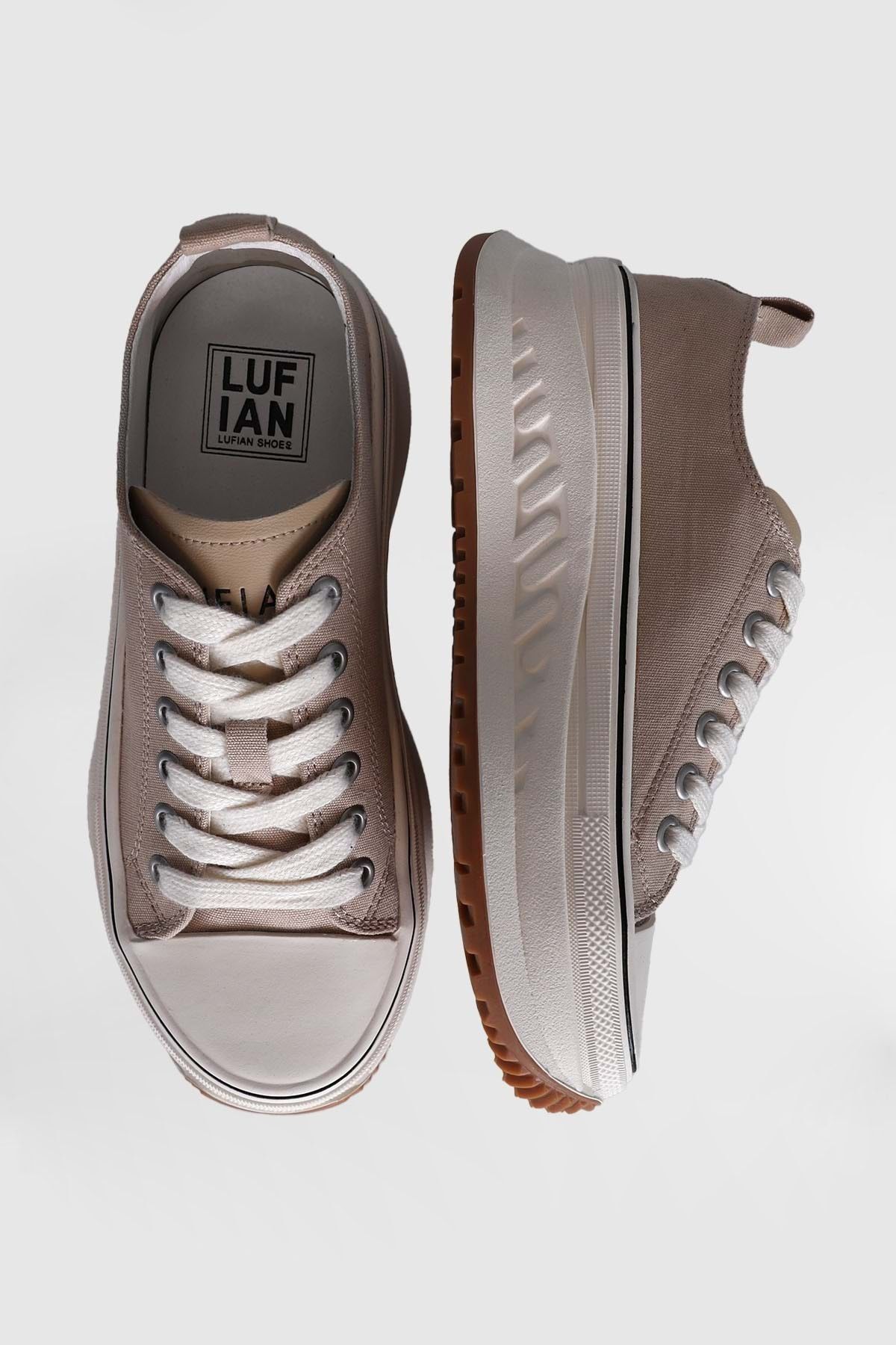 lufian 121230006 Shay Sneaker Unisex Deri Spor Ayakkabı Bej Bej