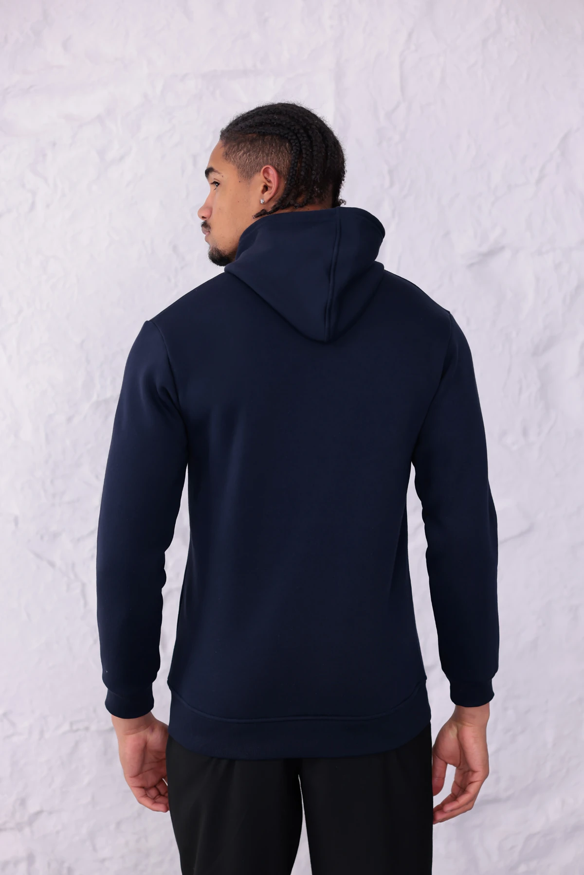 SIFIR4 3 İplik Şardonlu Kapüşonlu Sweatshirt Lacivert Lacivert