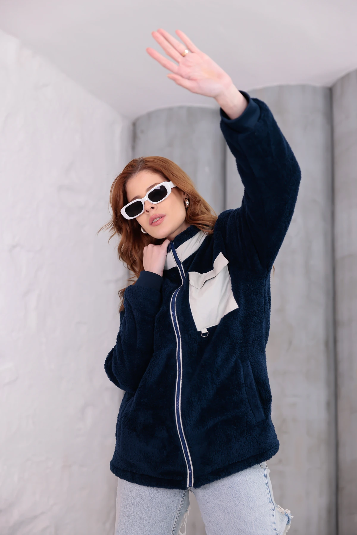 Sıfır4 AlpineSoft Peluş polar Kadın Lacivert