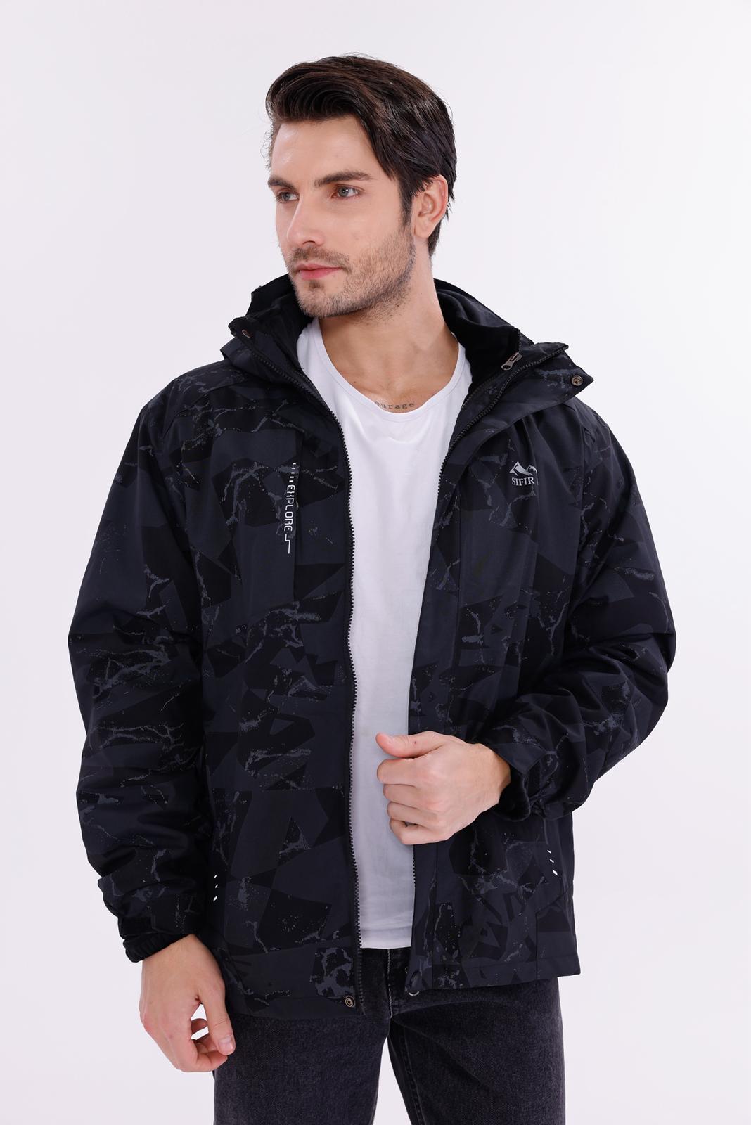 TrailForce 3-in-1 Outdoor Polarlı Mont sıfır4 Yagmur Su Rüzgar Geçirmez koyu gri