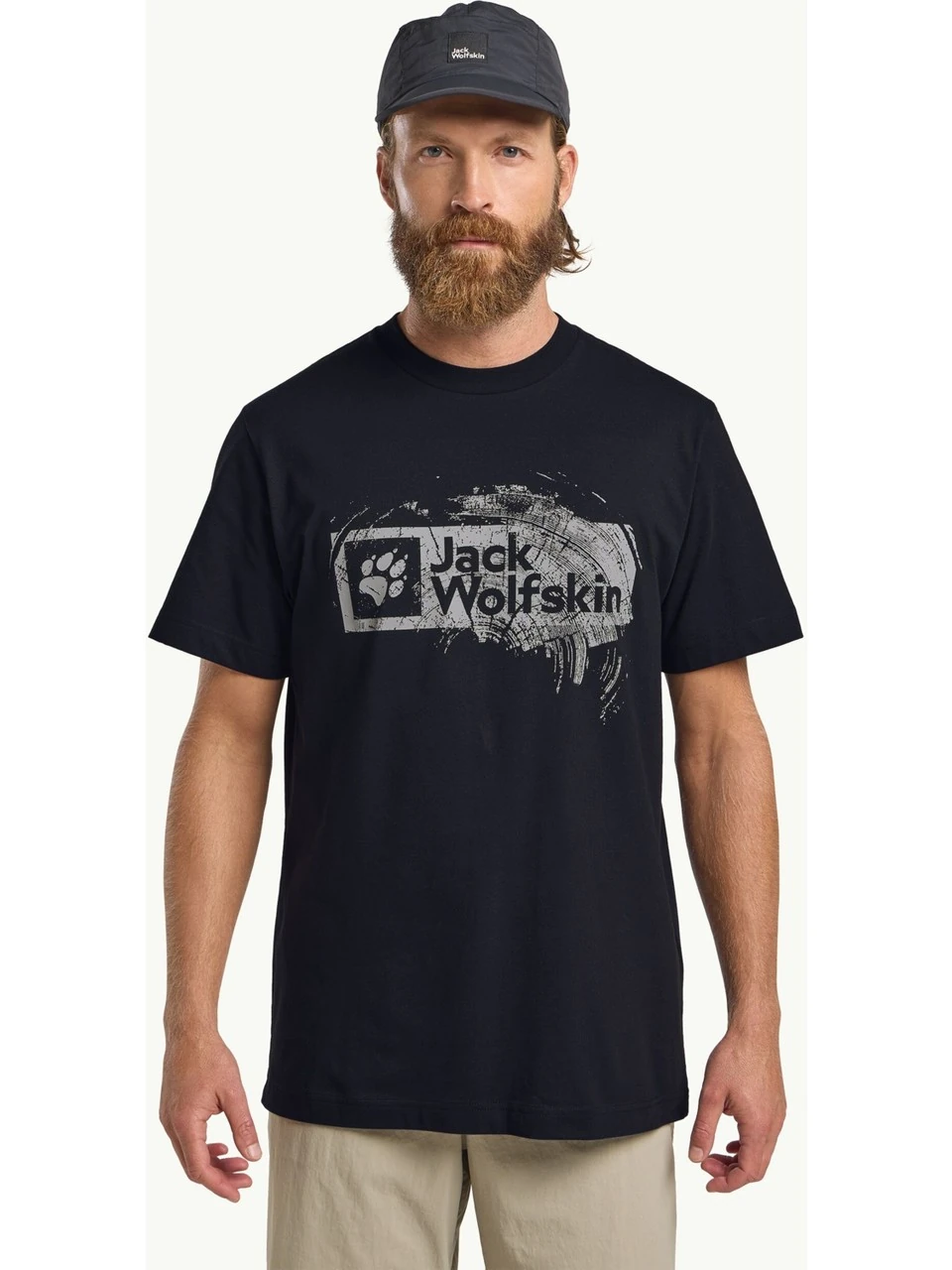 Jack Wolfskin Brand T Erkek Tshirt A64116TR Siyah