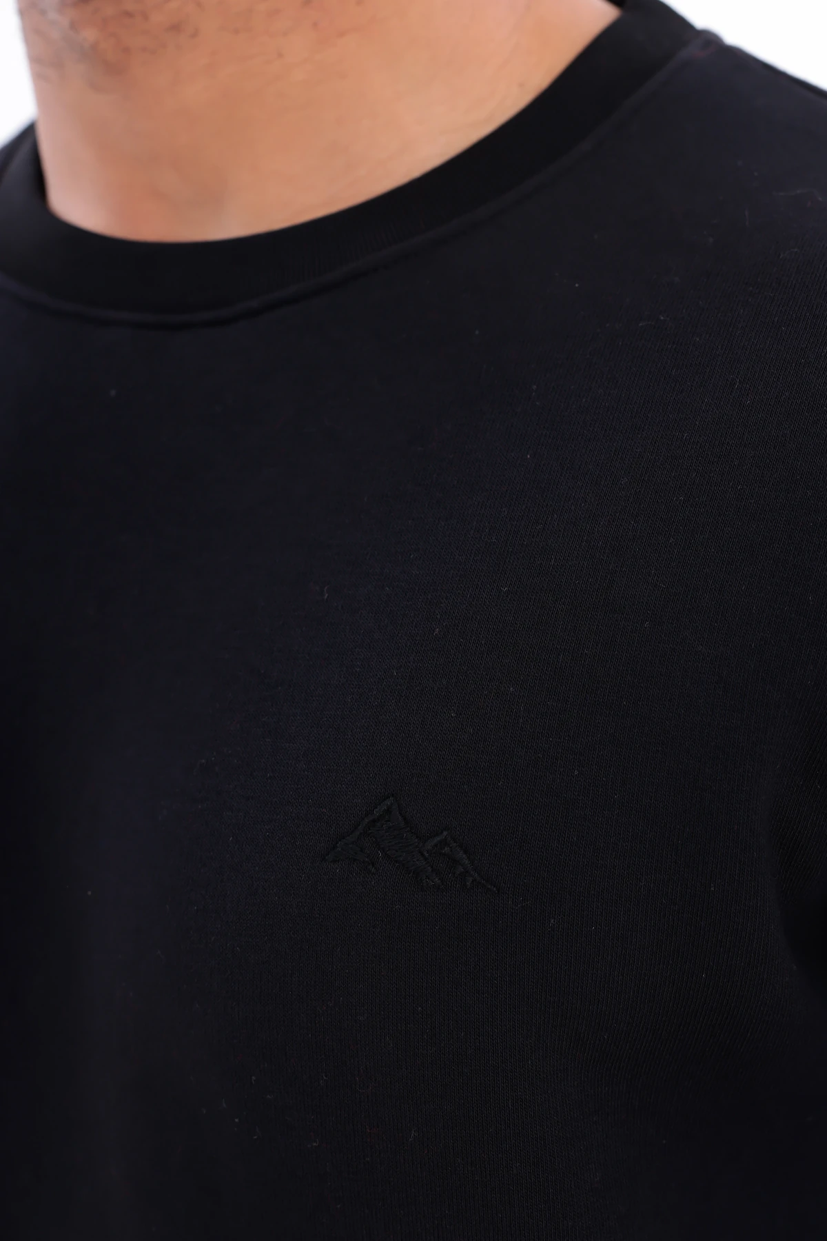 Sıfır4 Comfort Fit 3 İplik Şardonlu Sweatshirt siyah Siyah