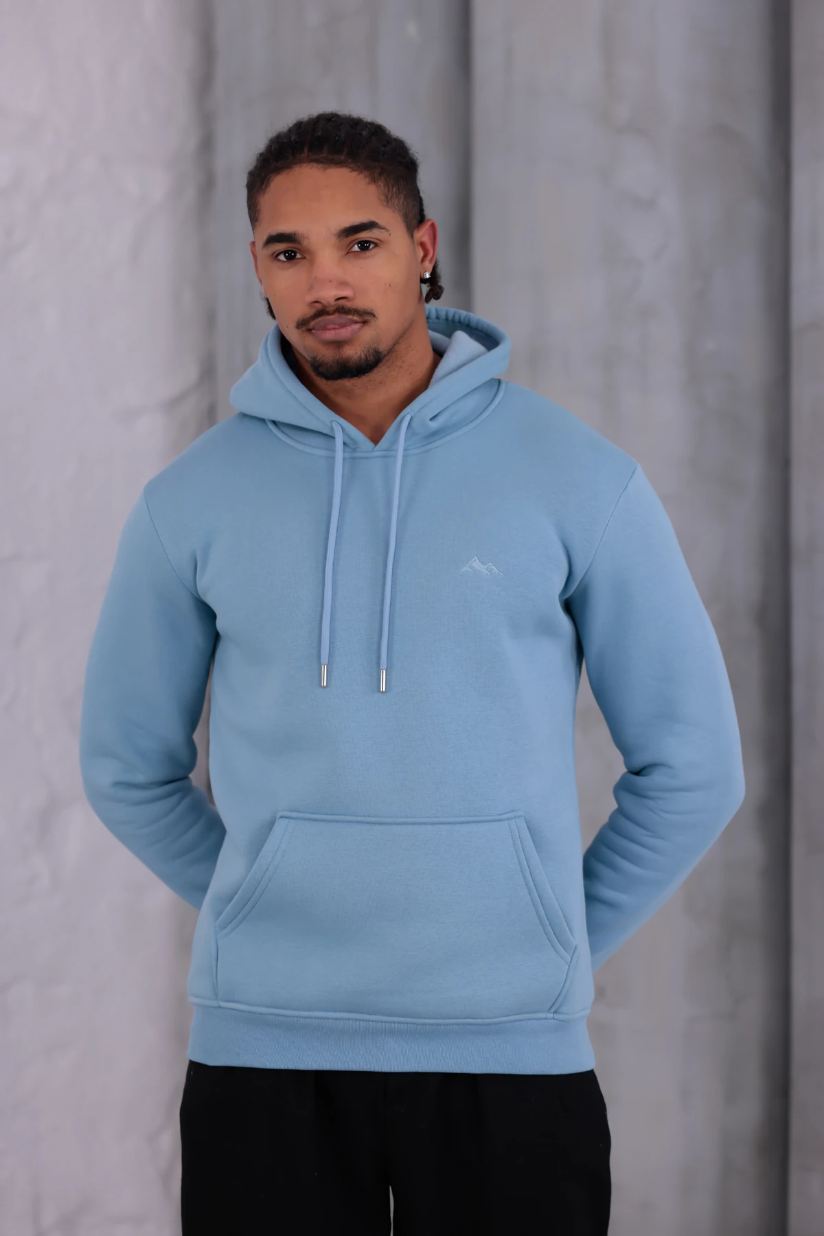 SIFIR4 3 İplik Şardonlu Kapüşonlu Sweatshirt Gökyüzü mavisi gökyüzü mavisi