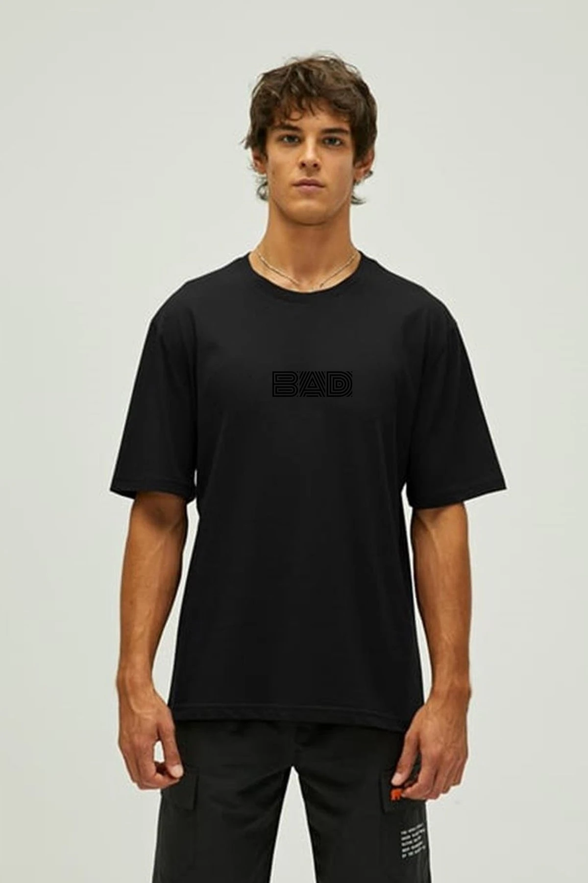 Maze Siyah Erkek Baskılı Tişört BadBear