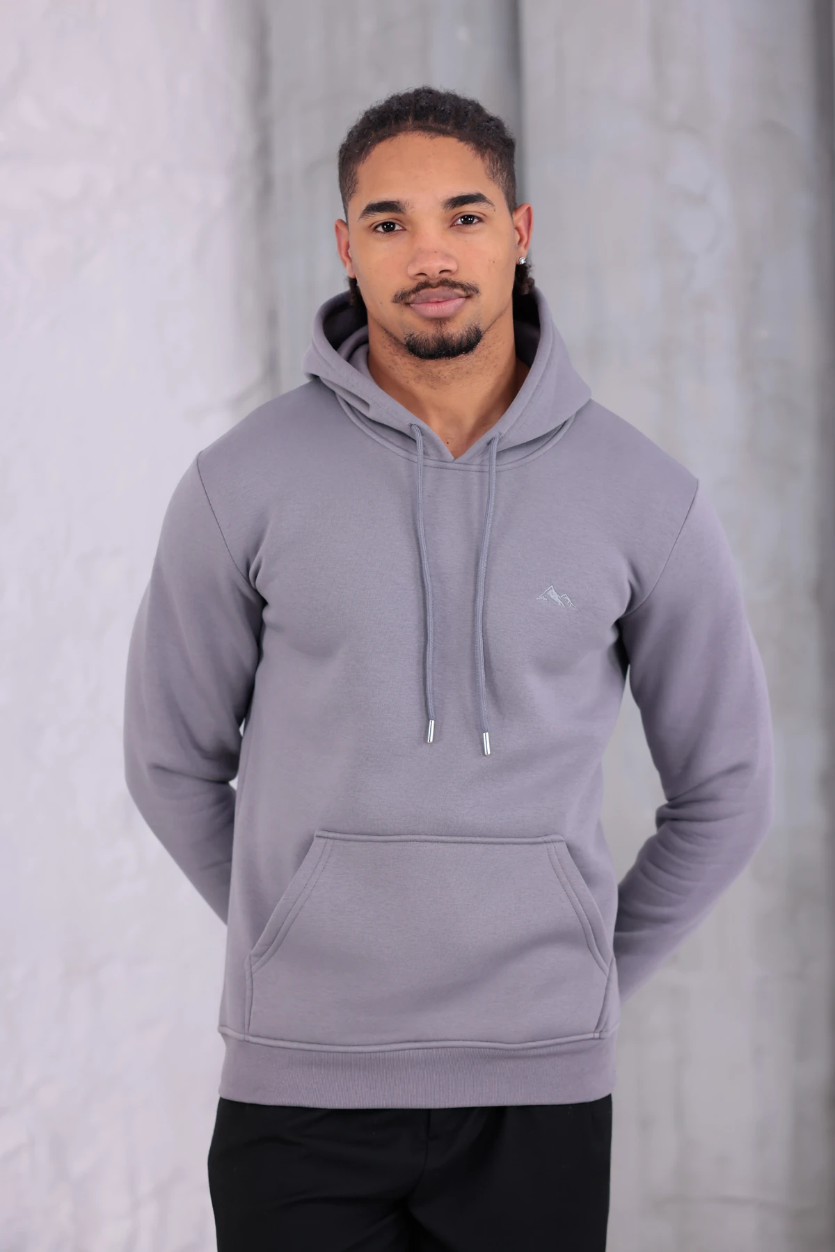 SIFIR4 3 İplik Şardonlu Kapüşonlu Sweatshirt Koyu Gri