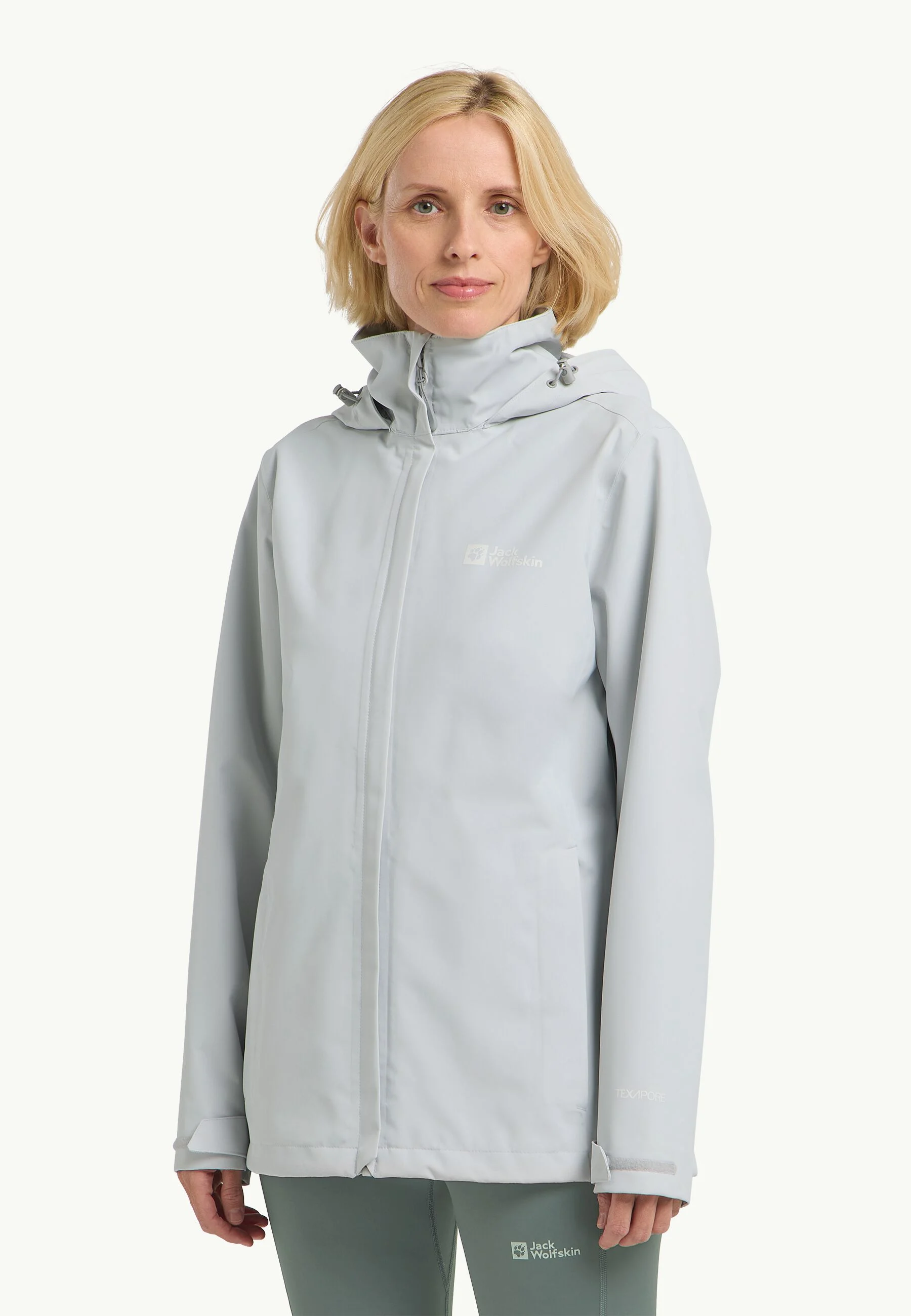 Jack Wolfskin Kadın Yağmurluk A63902_6709_A08 Gri̇