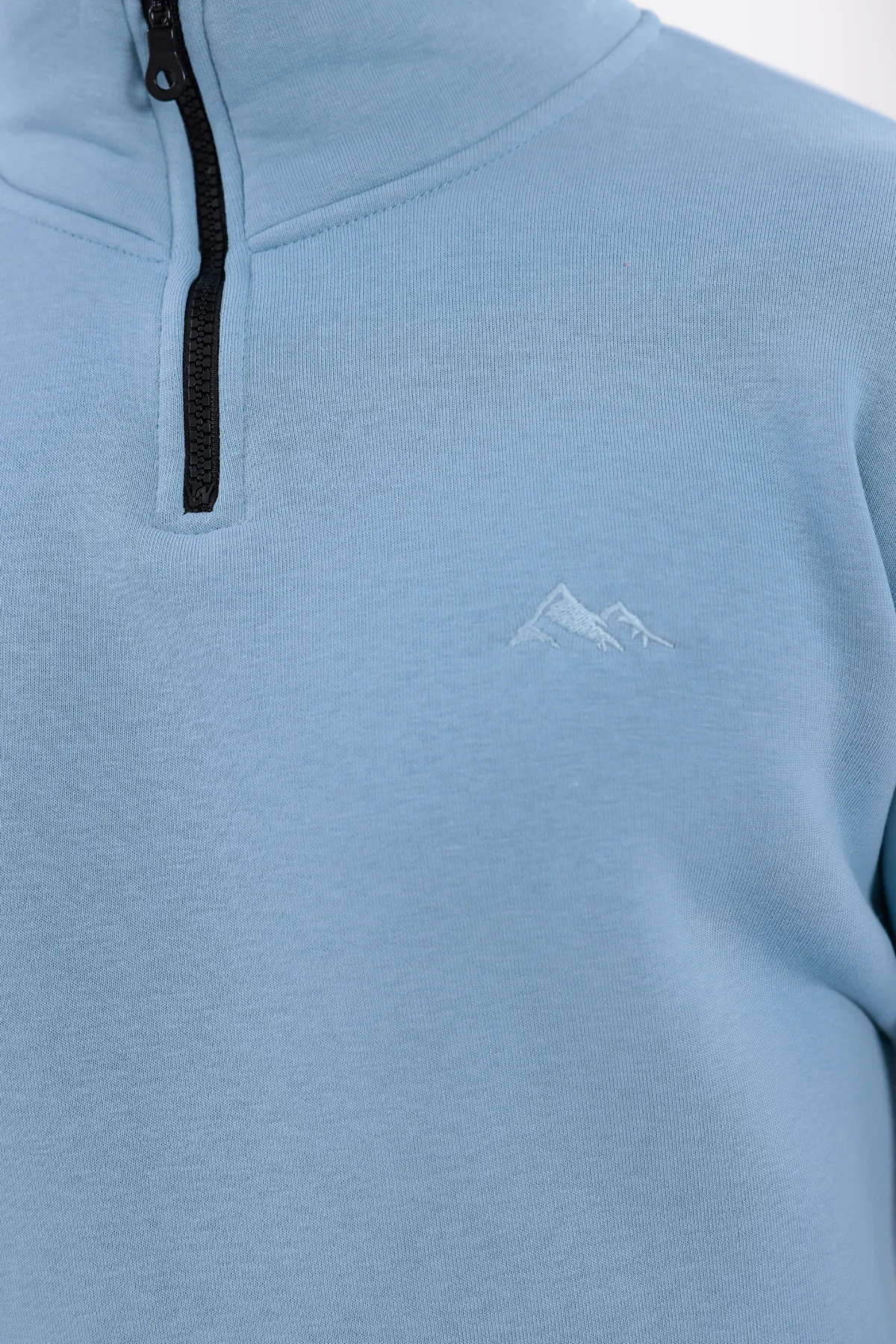 Sıfır4 Yarım Fermuarlı 3 iplik şardonlu  Sweatshirt gökyüzü mavisi gökyüzü mavisi