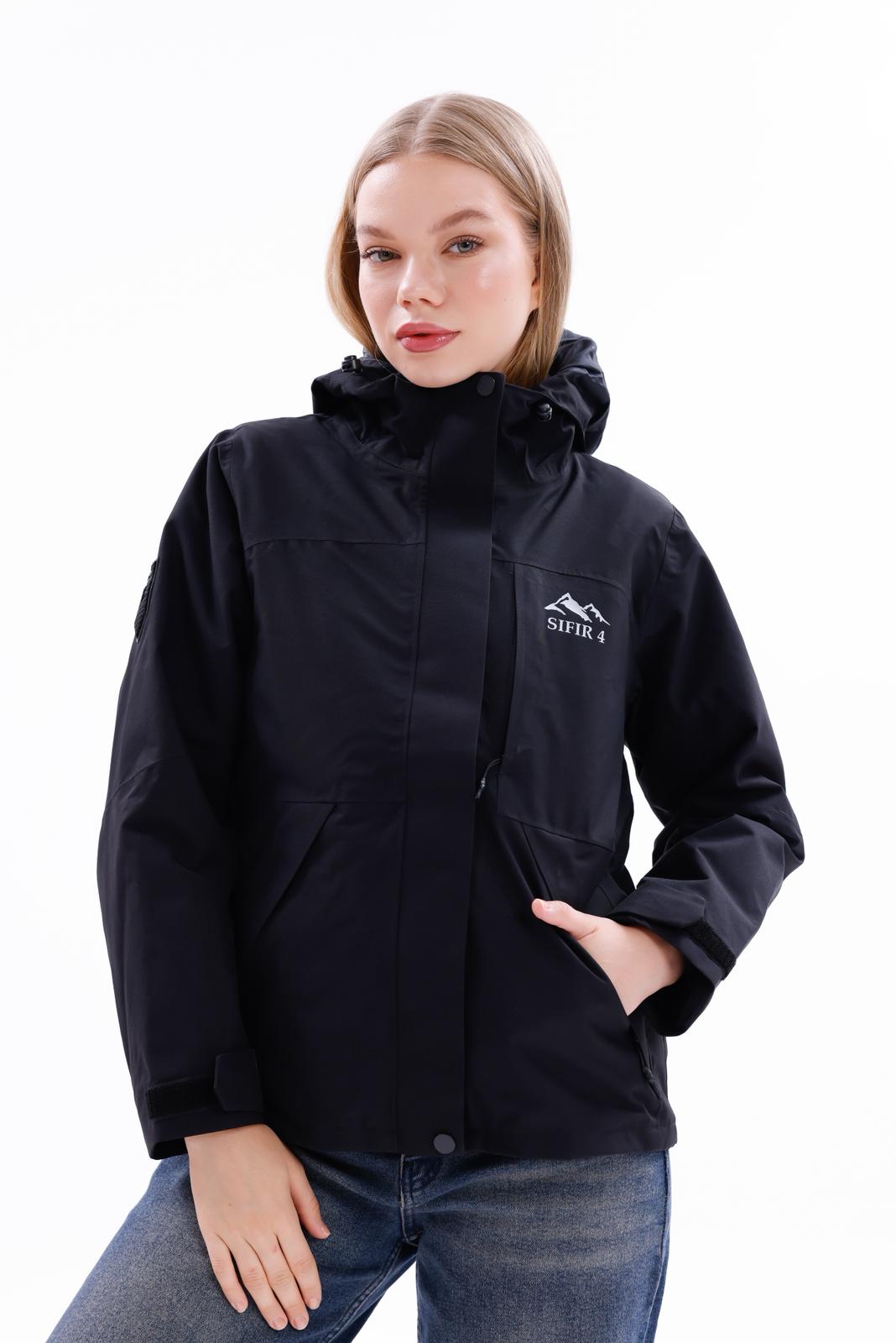 Sıfır4 ArcticPro 3in1 Kadın  Mont Su geçirmez siyah Siyah