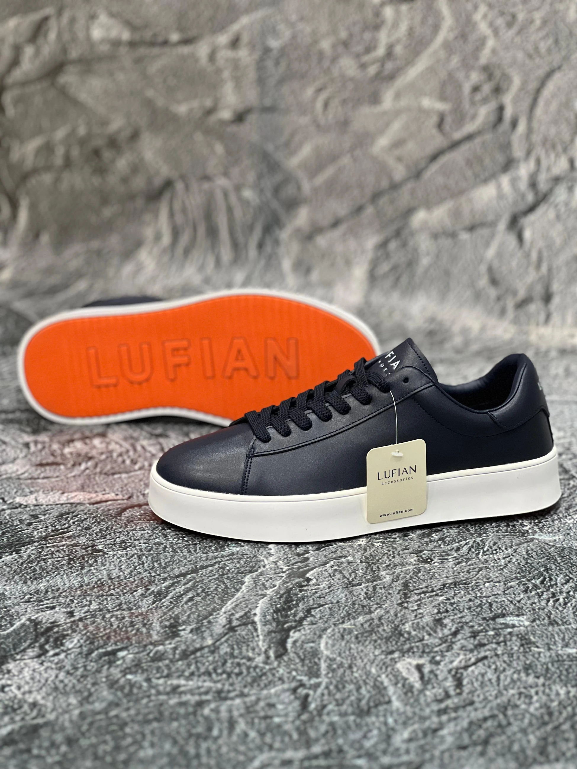 Lufian anton Sneaker erkek Deri Ayakkabı Lacivert 111230254