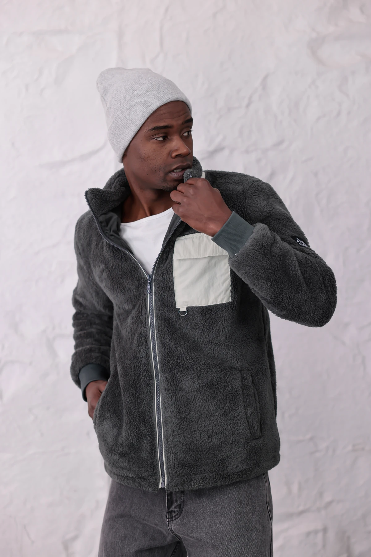 Sıfır4 AlpineSoft Peluş polar unisex Gri