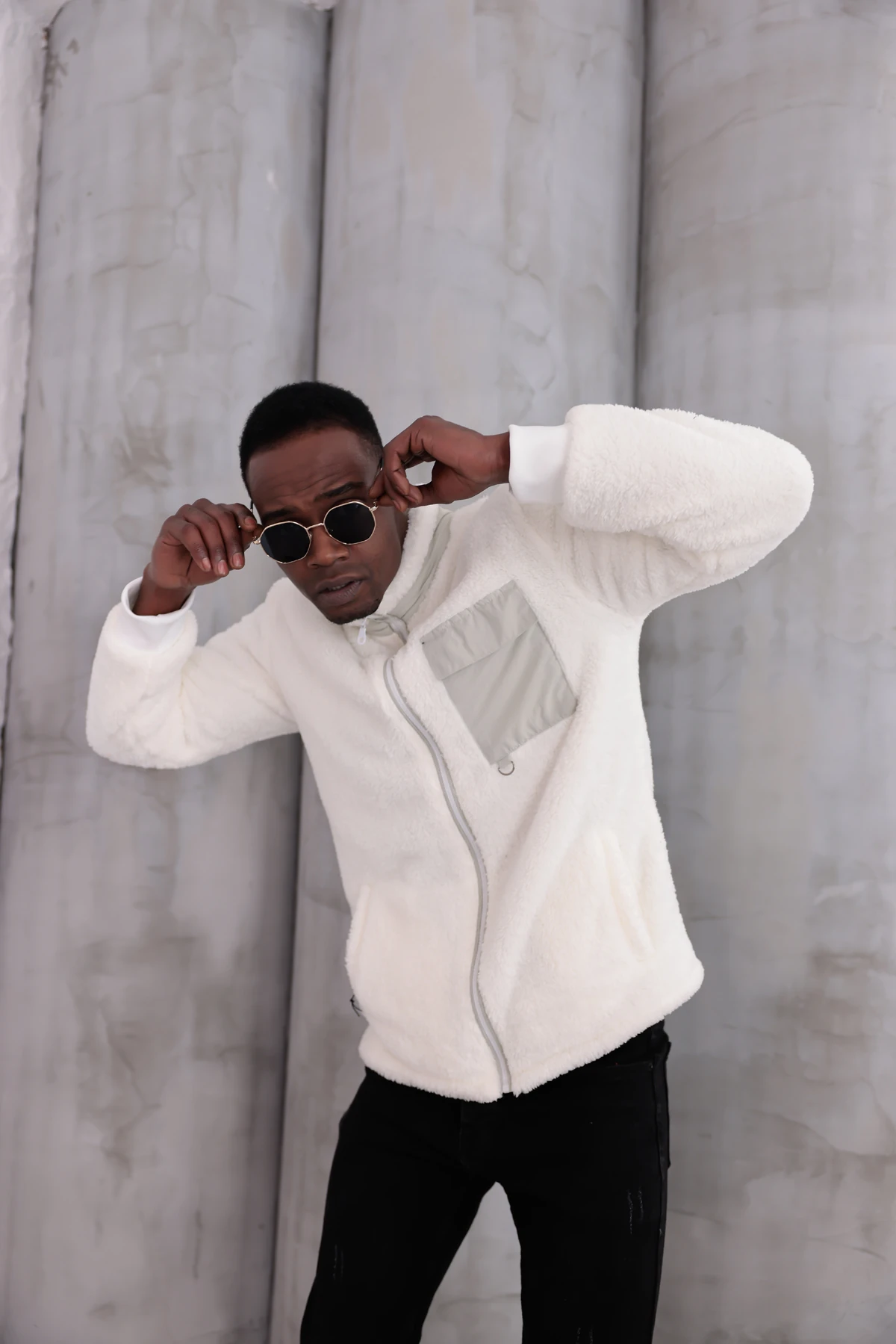 Sıfır4 AlpineSoft Peluş polar unisex Beyaz mint