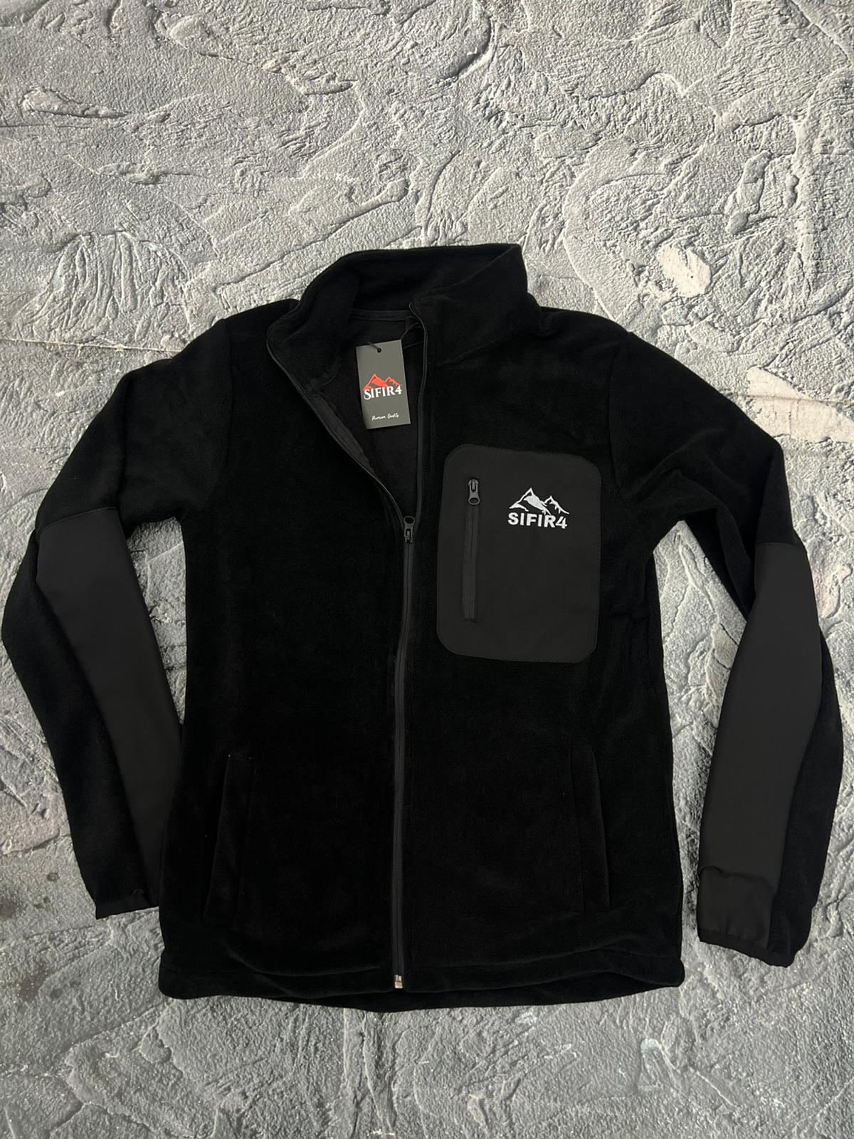 sıfır4 tam fermuarlı polar Siyah