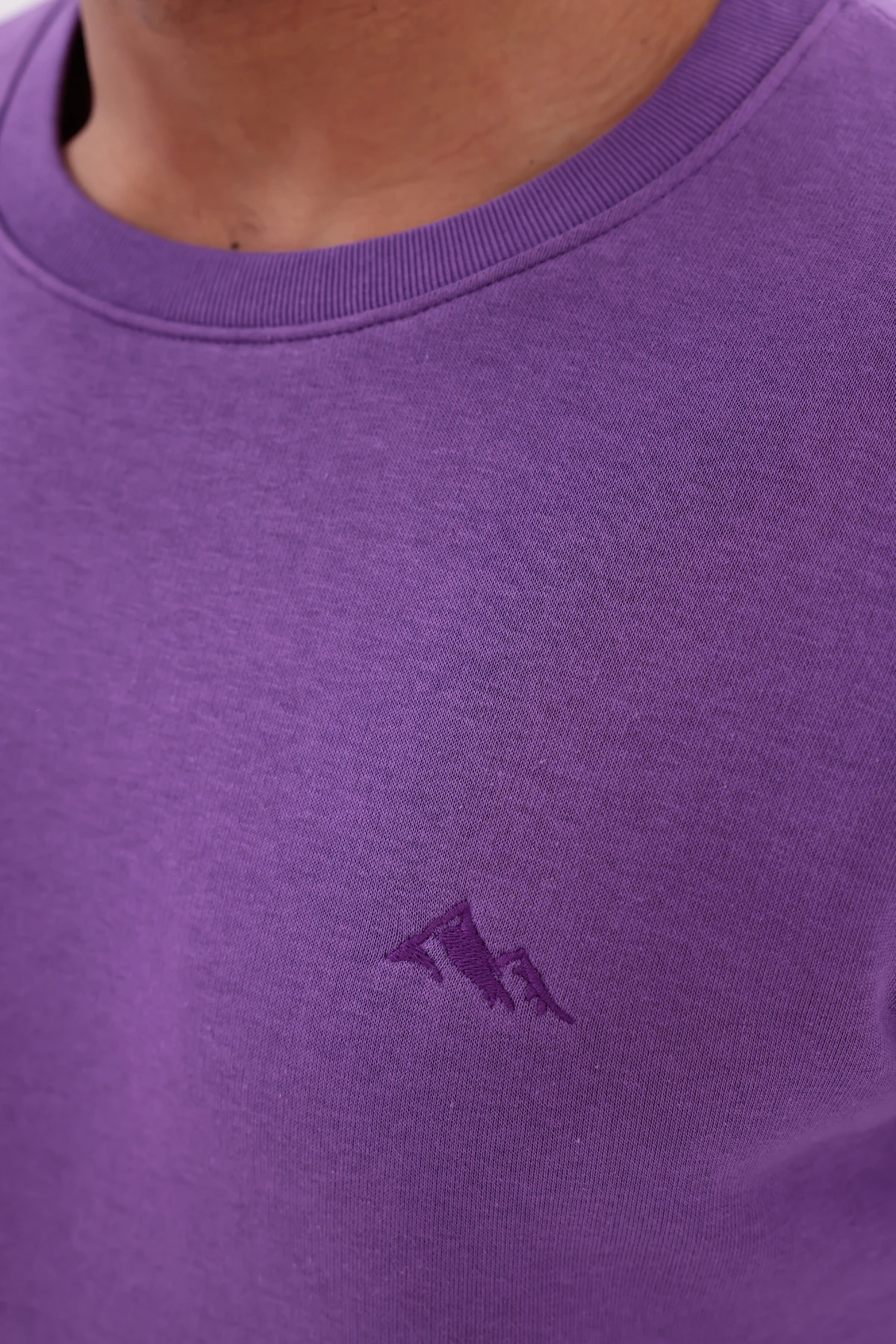 Sıfır4 Comfort Fit 3 İplik Şardonlu Sweatshirt Mor mor